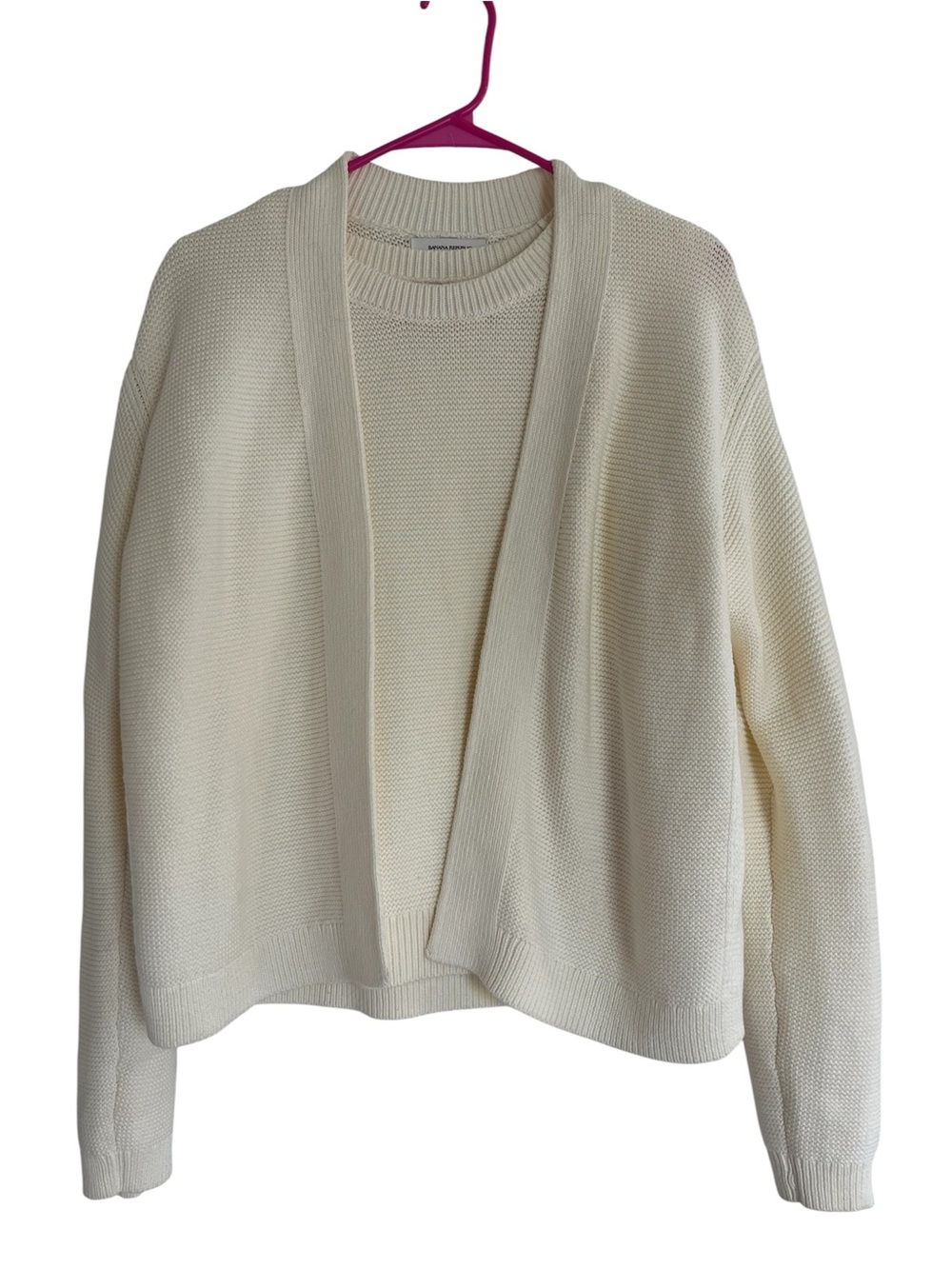 🌺 Banana Republic 2 piece ivory Open-Front Knit Cardigan and sleeveless tank